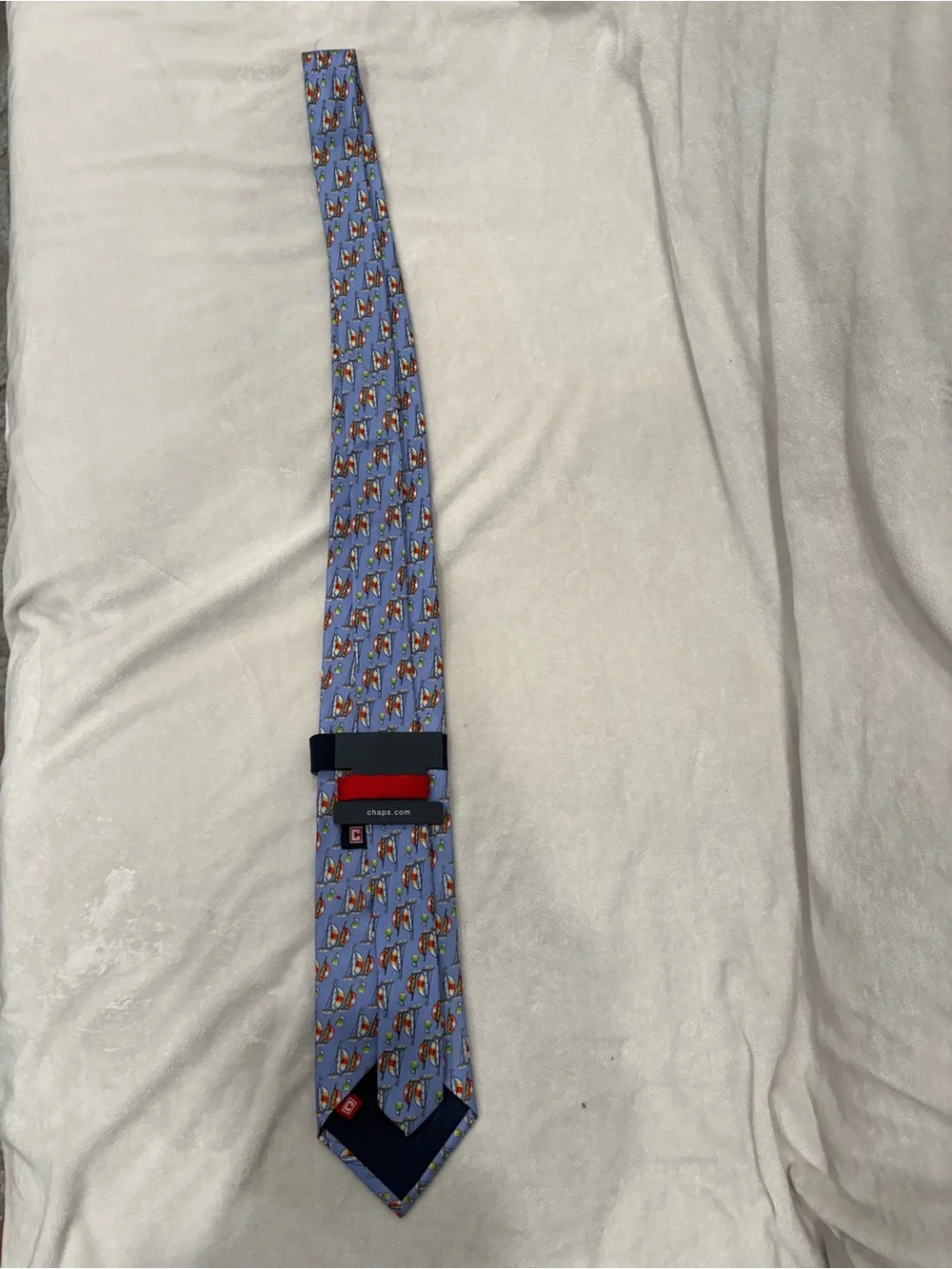 Chaps Men's Light Blue sailboat Patterned Silk Tie
